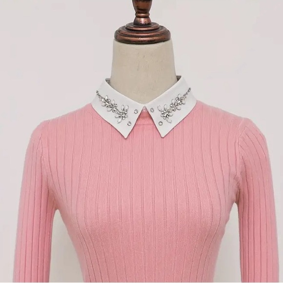 Faux Collar White Rhinestone - Picture 1 of 3